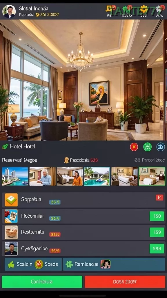 Cuplikan layar JARUM77 — menu navigasi
